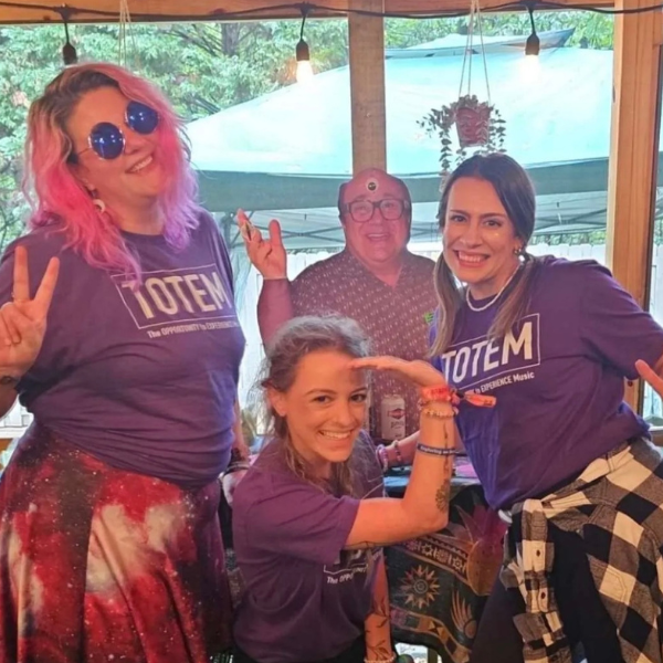 Evan and J.B., who are both TOTEM Board Members, are at the TOTEM Booth at the South Star Music Festival in Huntsville, Alabama. TOTEM is a non-profit that supports underserved individuals at music festivals. 